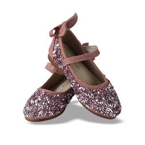 PANDANINJA Pink Glittery Mary Jane Girls Heels
